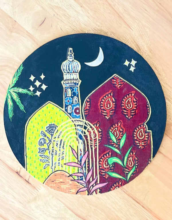 Black Arabic Theme Wall Plate