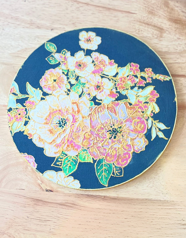 Blue Floral Bouquet Wall Plate