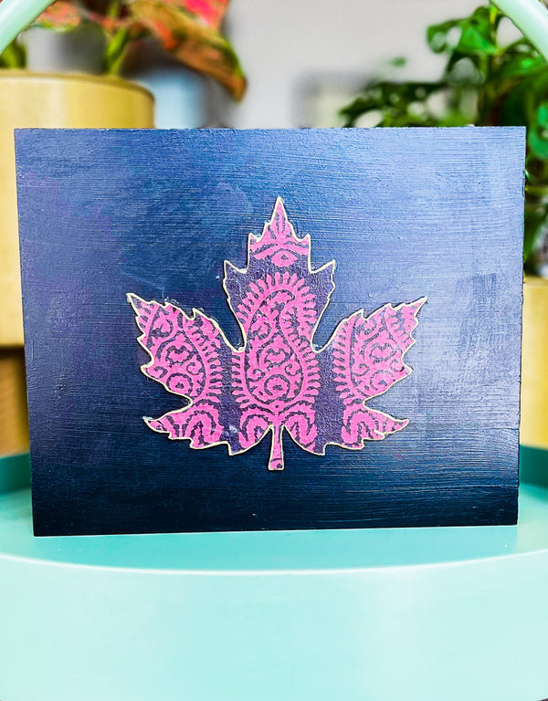 Ethnic Leaf - Pink Bagh Wall Art